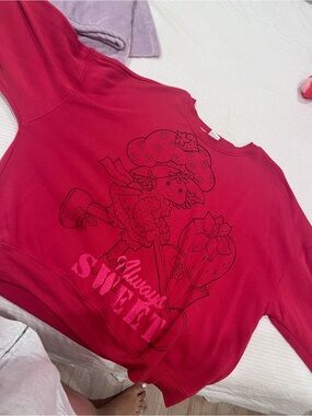 Women’s Pink Strawberry Graphic Sweatshirt - Always Sweet